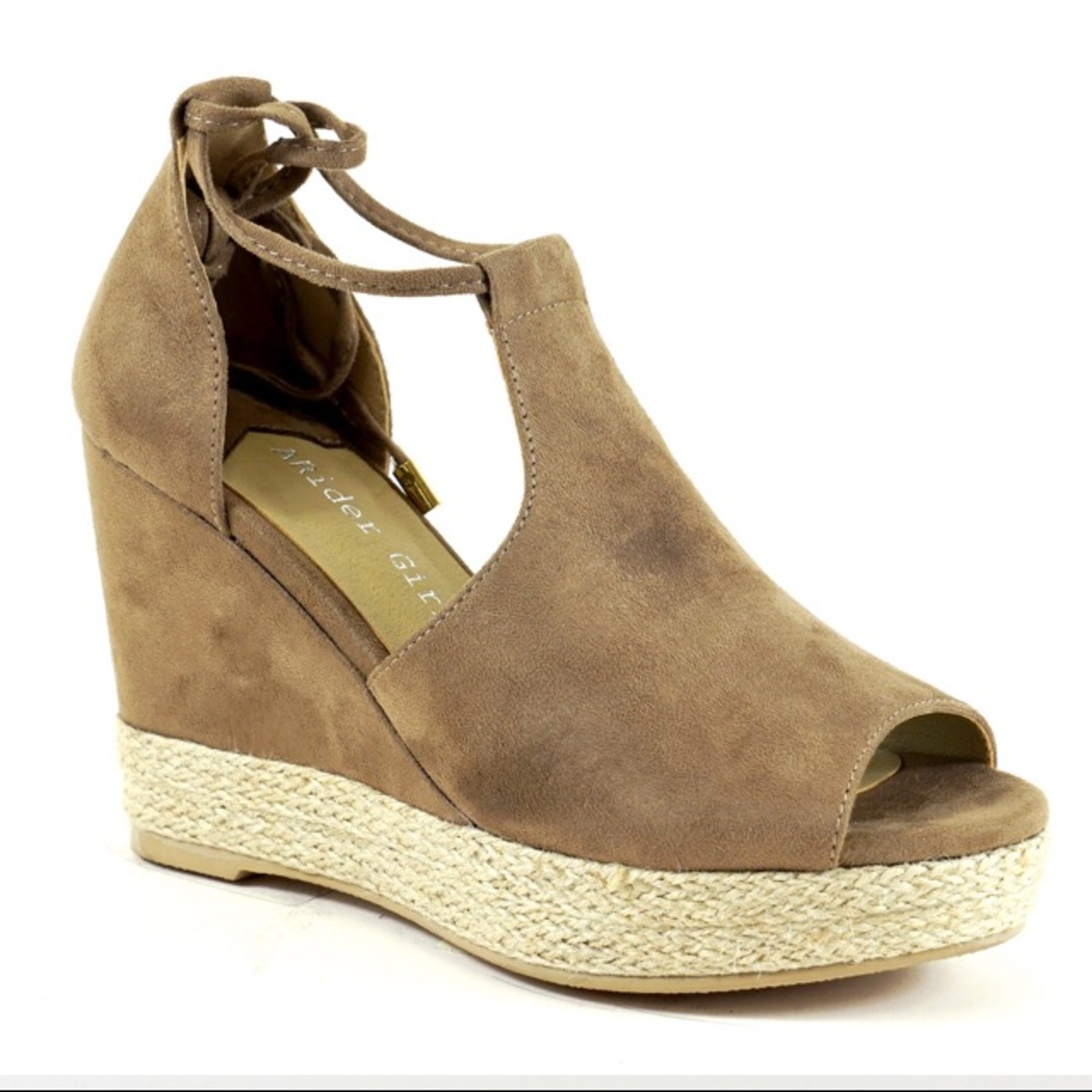 PEEP TOE TAUPE ESPADRILLES size 8 left! - Picture 5 of 7